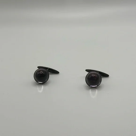 Vintage 800er silver cuff links with purple stone cufflinks collectible jewelry